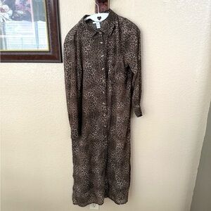 astars leopard sheer slit dress size XSmall-Small